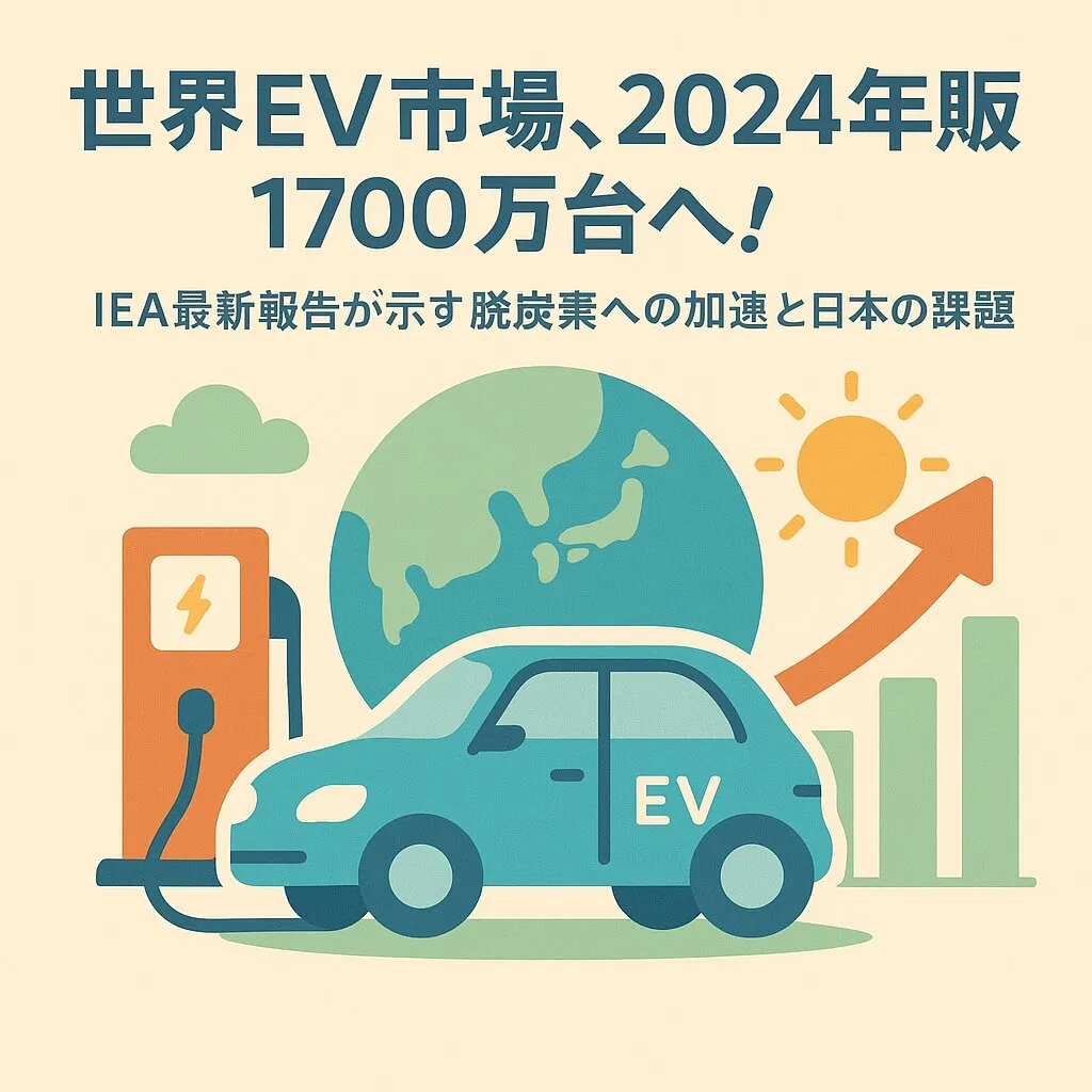 世界EV市場、2024年販売1700万台へ！IEA最新報告が示す脱炭素への加速と日本の課題