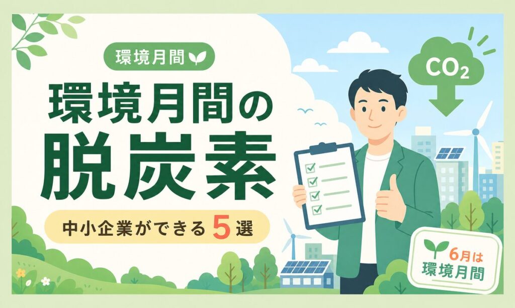 6月は環境月間！中小企業の経営者ができる脱炭素アクション5選【2026年最新】